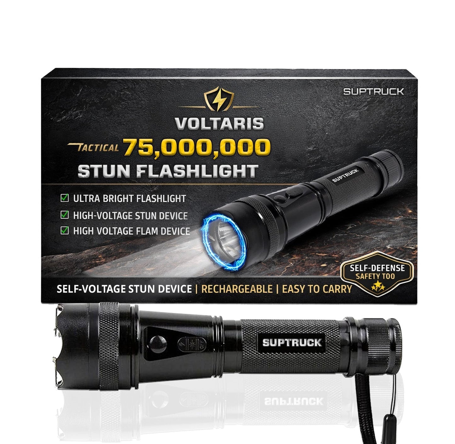 💥 2026 New Year Sale 60% OFF ️🔦 Voltaris 75M Stun Flashlight ⚡